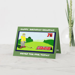 golfing grandad 75th birthday greeting card