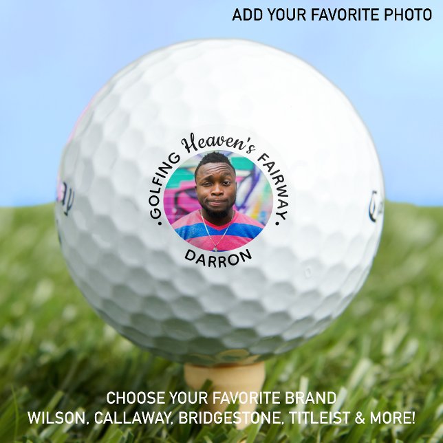 Golfing Heaven's Fairway Golf Lover Photo Memorial Golf Balls (Creator Uploaded)