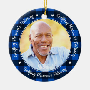 Golfing Heaven's Fairway Photo Golf Memorial  Ceramic Ornament