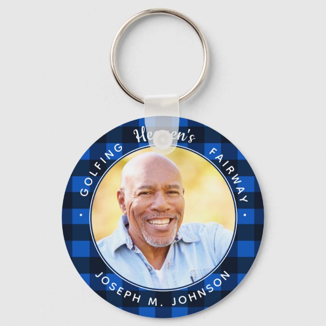Golfing Heaven's Fairway Photo Golf Memorial Key Ring (Front)
