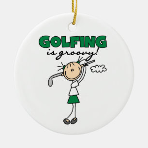 Golfing is Groovy Ceramic Ornament