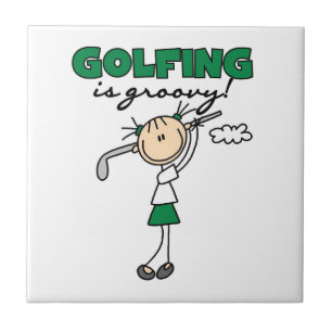 Golfing is Groovy Ceramic Tile