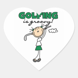 Golfing is Groovy Heart Sticker