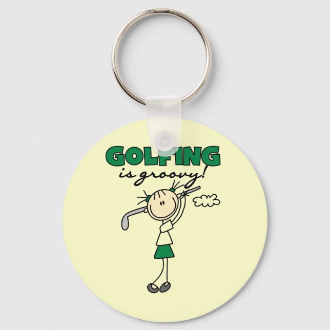 Golfing is Groovy Key Ring (Front)