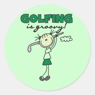 Golfing is Groovy Tshirts and Gifts Classic Round Sticker