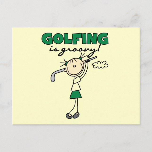 Golfing is Groovy Tshirts and Gifts Postcard (Front)