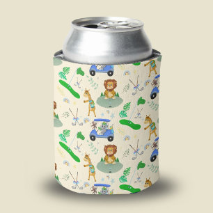 Golfing Jungle Animals Baby Personalise Can Cooler