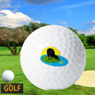 Golfing Kiwi Bird & New Zealand Sports Golf Balls
