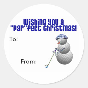 Golfing Lovers Christmas Package Stickers