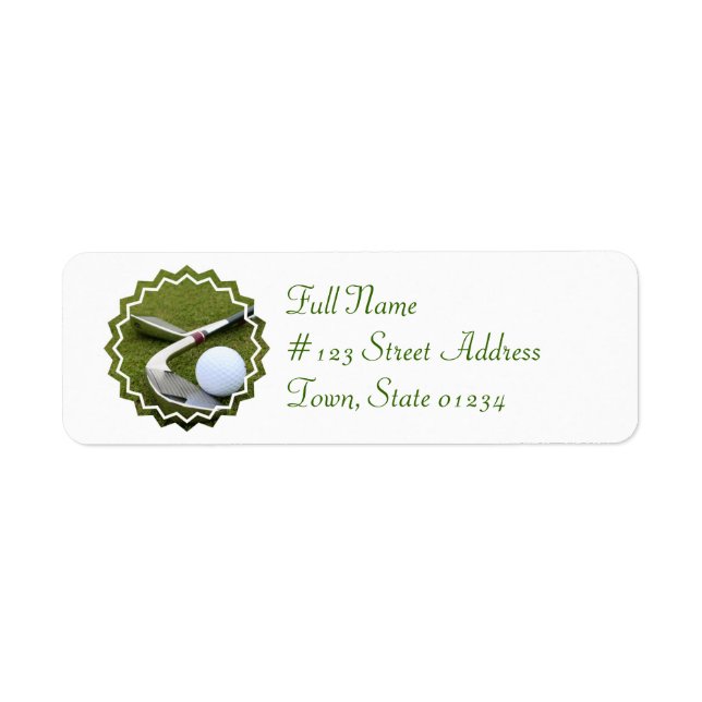 Golfing Mailing Label Return Address Label (Front)