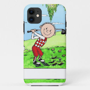 Golfing, Male- Personalised Friendly Folks Cartoon iPhone 11 Case