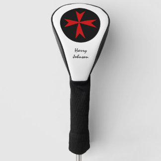 Golfing Malta flag & monogrammed Maltese Cross Go Golf Head Cover