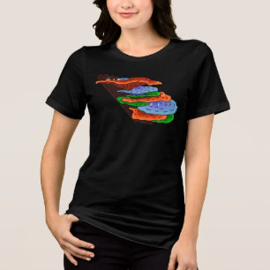 Golfing on Shelf Mushrooms Tri-Blend Shirt