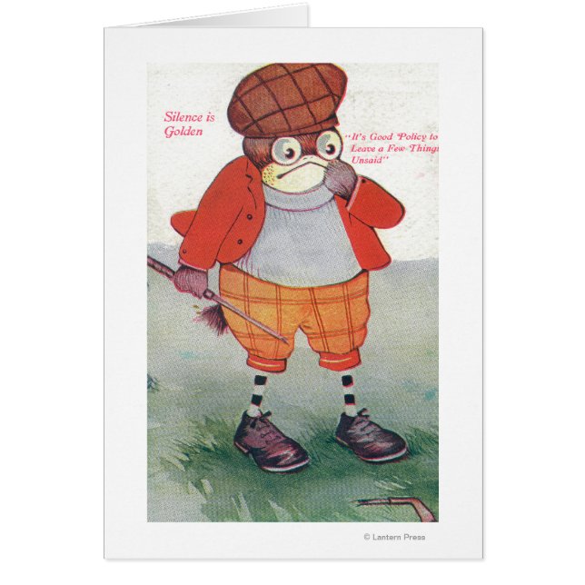 Golfing Owl Noting Silence is Golden (Front)