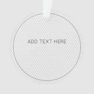 Golfing Pattern Add Own Text Golf Ball Green White Ornament