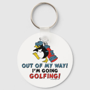 Golfing Penguin Key Ring