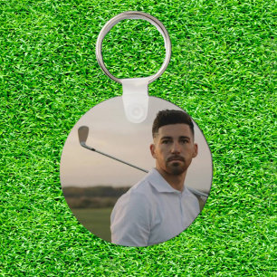 Golfing Photo Birthday Surprise for Dad Key Ring