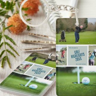 Golfing Photo Keychain golfer golf gift
