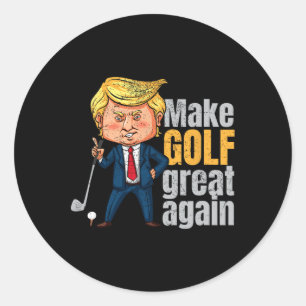 Golfing Pro-trump - Make Golf Great Again Classic Round Sticker
