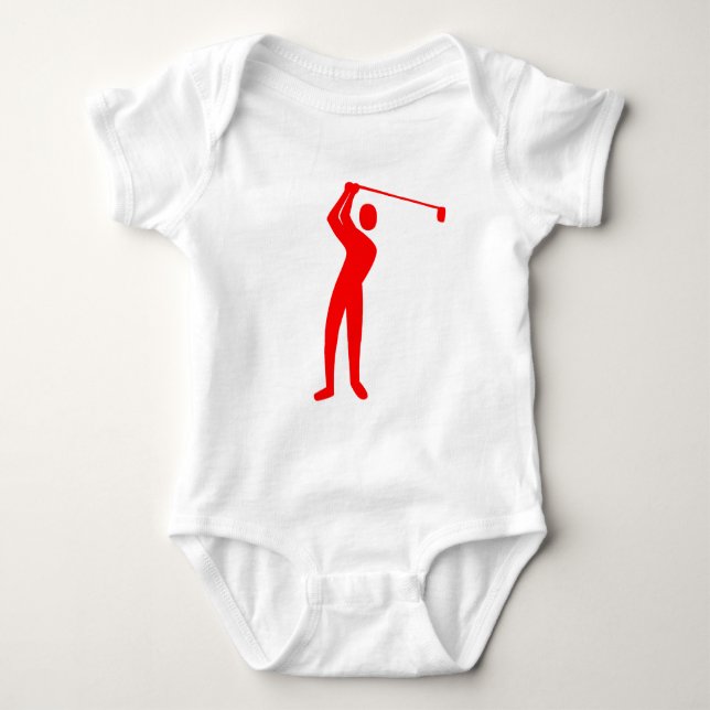 Golfing - Red Baby Bodysuit (Front)