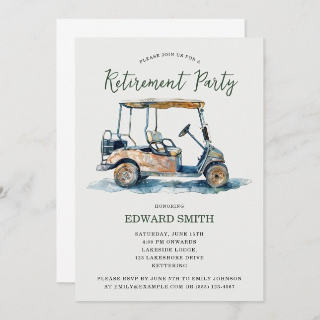 Golfing Retirement Party Invitation (Front/Back)