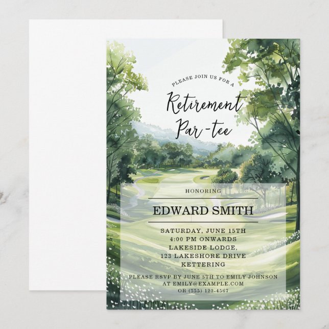 Golfing Retirement Party Invitation (Front/Back)