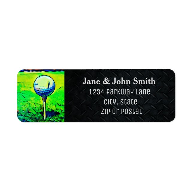 Golfing Return Address Sports Hobby Men Golf Label (Front)