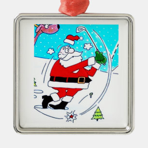 *GOLFING SANTA*  CHRISTMAS ORNAMENT