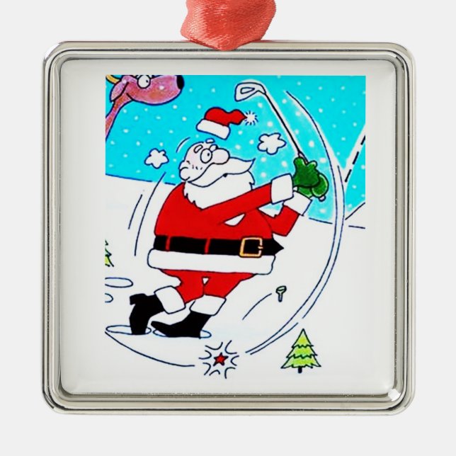 *GOLFING SANTA*  CHRISTMAS ORNAMENT (Front)
