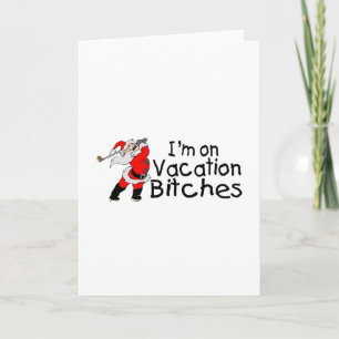Golfing Santa Holiday Card