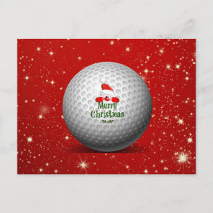 Golfing Santa, whimsical Christmas design Postcard