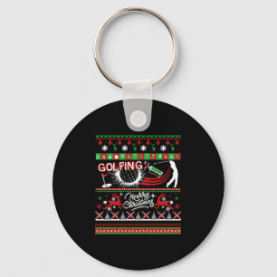 Golfing Shirts - Golfing Christmas Shirts Key Ring