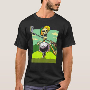 Golfing Skeleton Halloween Men Golf Halloween Golf T-Shirt