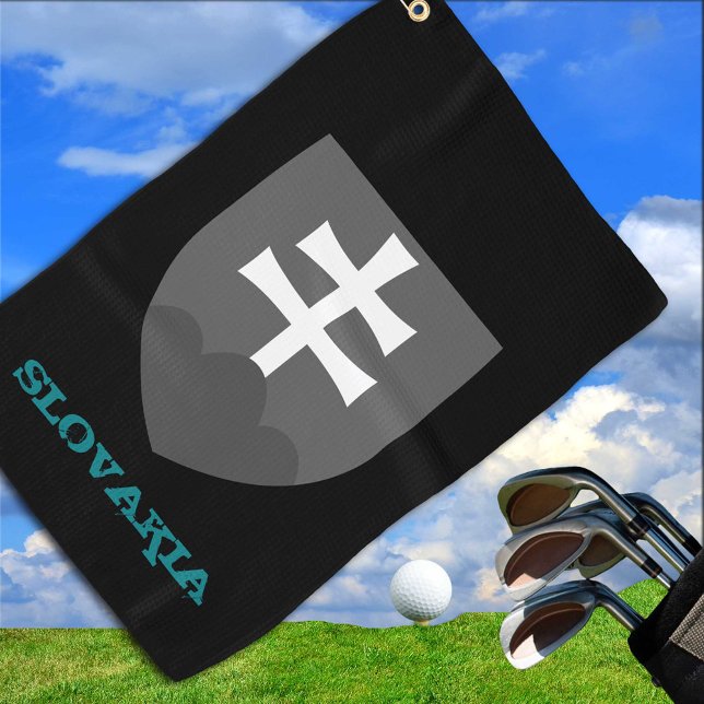 Golfing Slovakia & Slovakia coat of arms / flag Golf Towel (Creator Uploaded)