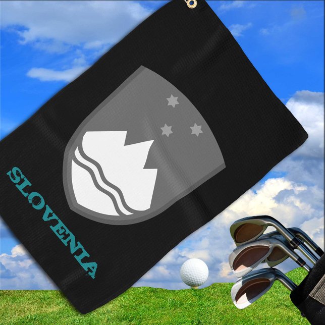 Golfing Slovenia & Slovenian coat of arms / flag Golf Towel (Creator Uploaded)