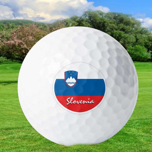 Golfing Slovenia & Slovenian Flag / Golf Ball (Creator Uploaded)