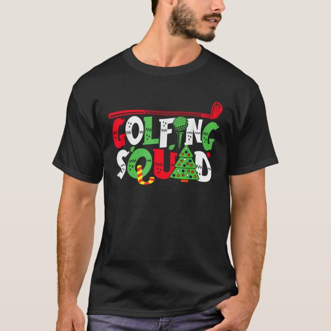 Golfing Squad Christmas Elf Funny Golfing Lover Go T-Shirt (Front)