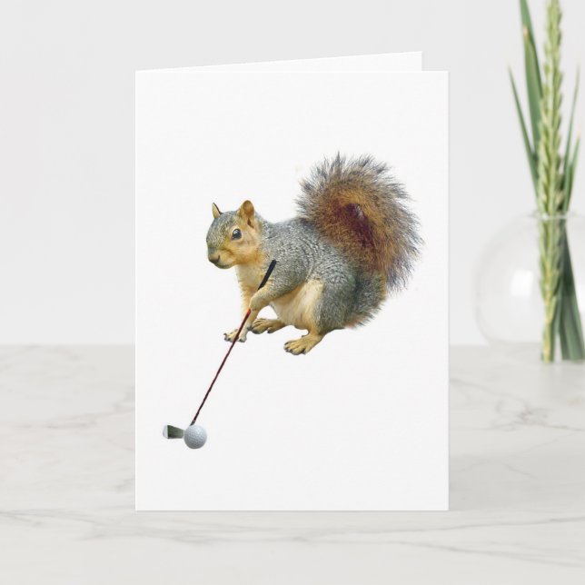 Golfing Squirrel Card (Front)