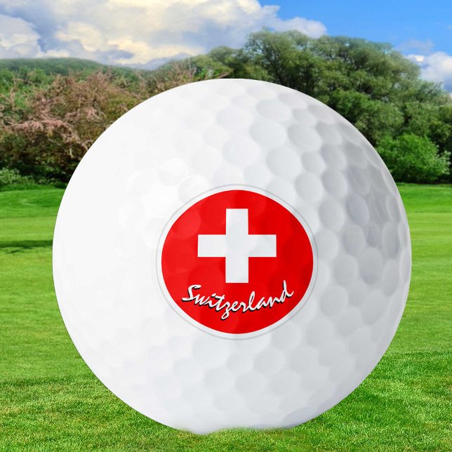 Golfing Switzerland & Swiss Flag / Golf Ball (Creator Uploaded)