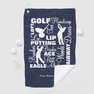 Golfing Terminology Fun Golfers Personalised Golf Towel