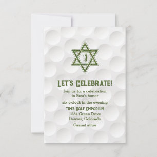 Golfing Theme Golf Bar Mitzvah Reception Invite