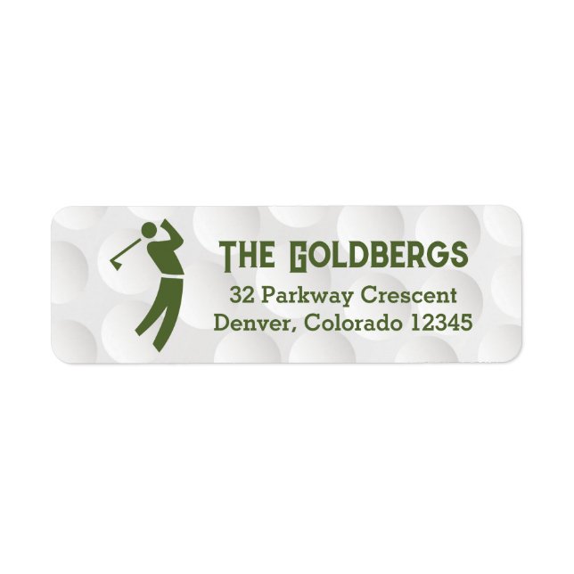 Golfing Theme Golf Bar Mitzvah Return Address Label (Front)