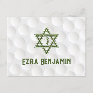 Golfing Theme Golf Bar Mitzvah Thank You Postcard