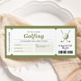 Golfing Trip Gift Certificate Voucher Invitation