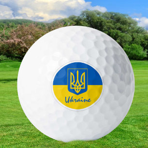 Golfing Ukraine & Ukrainian Flag / Golf Ball