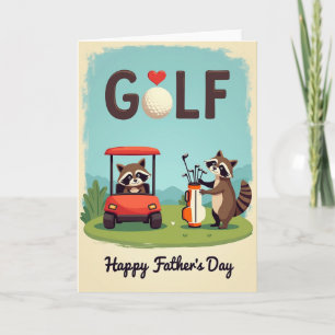 Golfing Woodland Fathers Day Card