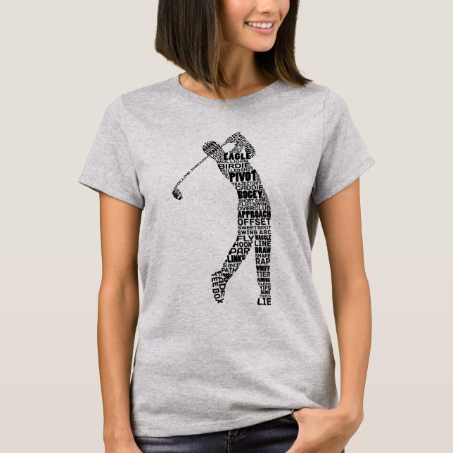 Golfing Word Art, Golf T-Shirt (Front)