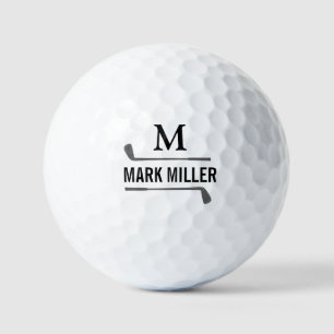 Golfplayer Custom B&W Monogram Golf Balls