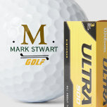 Golfplayer initial/name custom monogram golf balls<br><div class="desc">A golf-ball monogrammed with the name of your best golf-player</div>