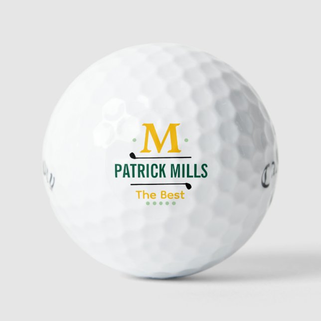 Golfplayers Simple Modern Monogram Golf Balls (Front)